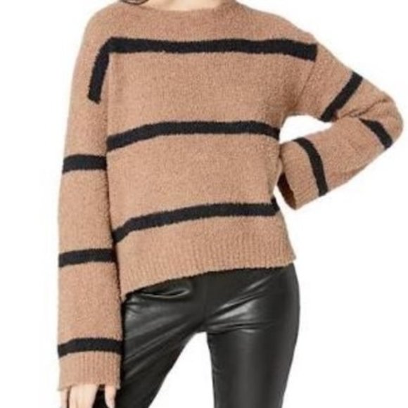 BB Dakota Sweaters - BB DAKOTA Brown and Black Stripe Sweater